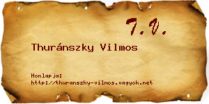 Thuránszky Vilmos névjegykártya