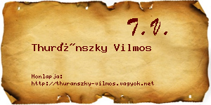 Thuránszky Vilmos névjegykártya